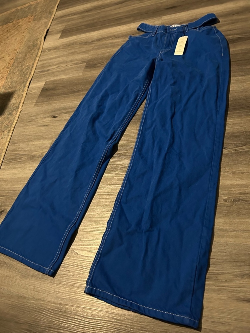 Zara Royal Blue Wide-Leg Jeans - Picture 2 of 6